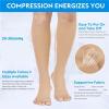 Compression Socks 1 Pair 20-30 MmHg Open Toe Calf Compression Stocking For Men Women Calf Sleeve Support(Black,XXL) view 2