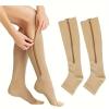 Compression Socks Zipper Compression Socks For Men Sports Socks For Running Cycling Women's Long Stockings(Nude,S M) view 2