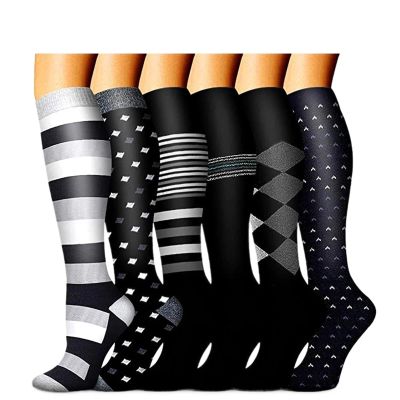 Compression Socks 6 Pairs Compression Socks For Women And Men 20-30mmHg-Circulation Support Socks(Color 01,S/M)