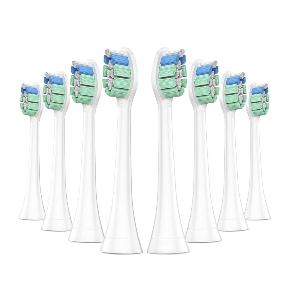 4/8pcs Toothbrush Heads Compatible for PH Replacement Electric Brush Head 4100 6500 6100 7500 5300 1100(8pcs White)