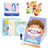Teeth Brushing Game - Kids Brushing Set, Kids Toy | Colorful Poster with Toothbrush and Mortar Model Used to Teach Proper Techniques and Hygiene Routines in Fun Interactive Play view 1