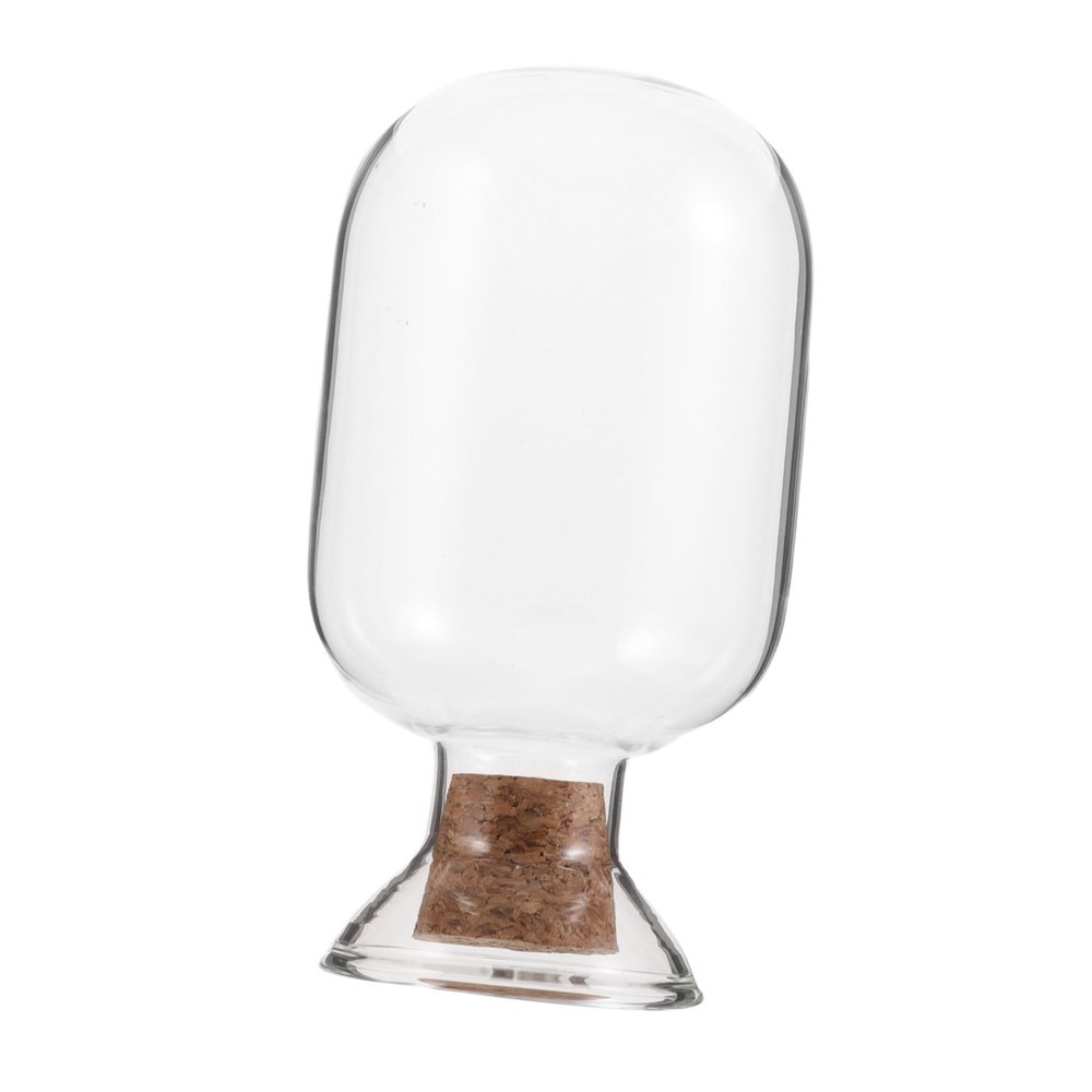 Alipis Portable Glass Match Cloche Jar with Secure Cork Seal, Elegant Inverted Small round Bottle for Fireplace or Candle Display, Sleek Modern Glass Bottle Match Holder