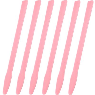 6 Pack Silicone Wax Stick, Reusable Wax Spatula Applicator for Body Hair Removal - Pink
