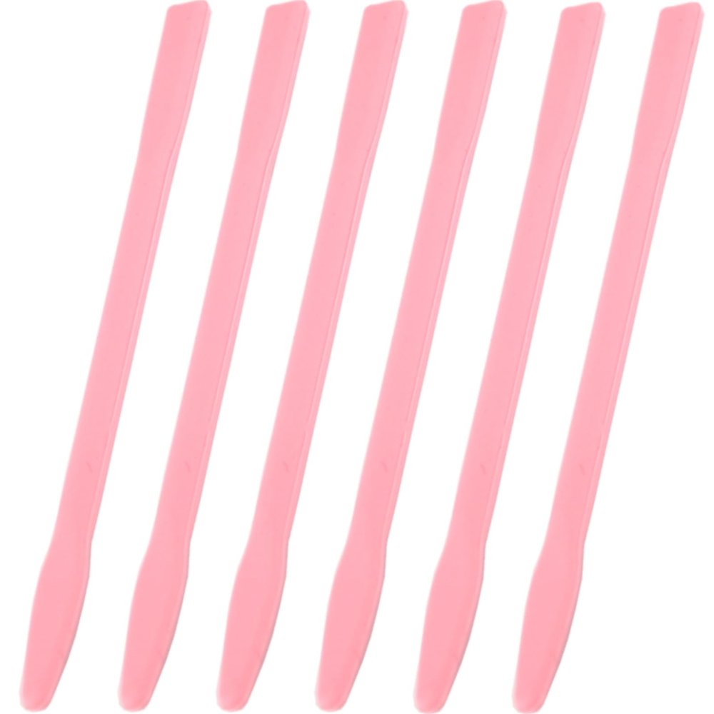 6 Pack Silicone Wax Stick, Reusable Wax Spatula Applicator for Body Hair Removal - Pink