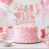 11th Birthday Cake Topper Decorations for Girls Pink Glitter Happy 11th Birthday Cake Decoration view 4