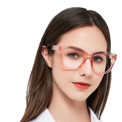 MARE AZZURO Trendy Large Reading Glasses 1.75+ Women Big Oversized Square Readers(Pink, 1.75)