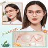 MARE AZZURO Trendy Large Reading Glasses 1.75+ Women Big Oversized Square Readers(Pink, 1.75) view 2