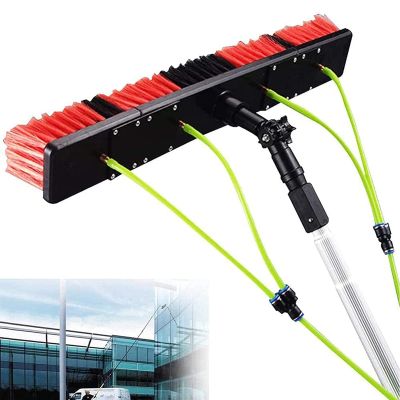 HMASNSEIY 3-12m Water Fed Pole Kit, Window Cleaning Pole, Water/Hose Fed Pole,Cleaning Brush Equipment Equipment Extendable Window Cleaning Pole for High Windows,30cm brush head,4m/13.1ft
