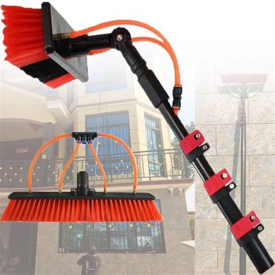 HMASNSEIY Window Telescopic Rod Cleaning Brush, Water Fed Telescopic Brush, Solar Panel Cleaning System, Washing Set Extension Pole Cleaning for Trucks Windows