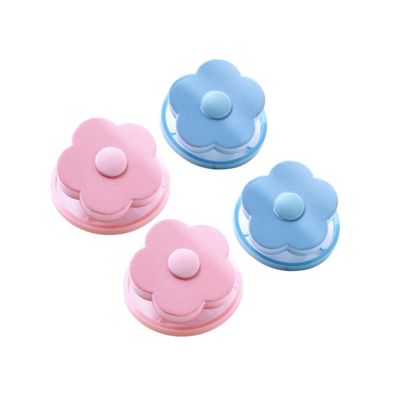 HEATSHAKING 4pcs Hair Remover Cleaning Bag for Washing Machine Flower Shaped Laundry Ball at Removing Pet Hair and Lint during Clothes Washing Random Color