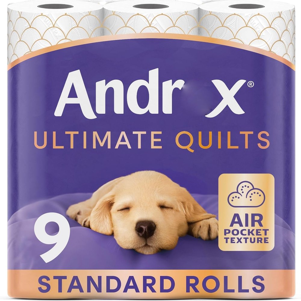 Andreax Ultimate Quilts Toilet Tissue Standard Rolls 9 Rolls