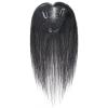 10-Inch Human Hair Clip-in Topper, Natural Black, Hand-Tied with Secure Clips, Ideal for Thinning Hair, Versatile for Styling