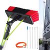 HMASNSEIY Hard Bristle Brush Extension Pole, Scrub Brush with Telescopic Pole,Long Handle Cleaning Brush and Deck Brush for House Siding, Deck, Garage, Patio and More,9m Rod/30cm Brush Head view 1