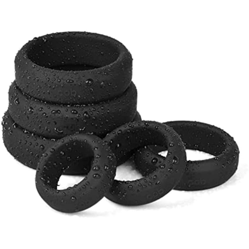 6 Elegant Black High Elasticity Multifunctional Indoor Fitness Rings, Washable Design, Couple Gift - D2-Uk