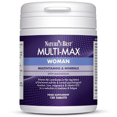 Nature's Best Multi-Max Multivitamin for Women - with Vitamin C, Zinc, Iron and More - UK Made - 120 Tablets (2 Months' Supply)