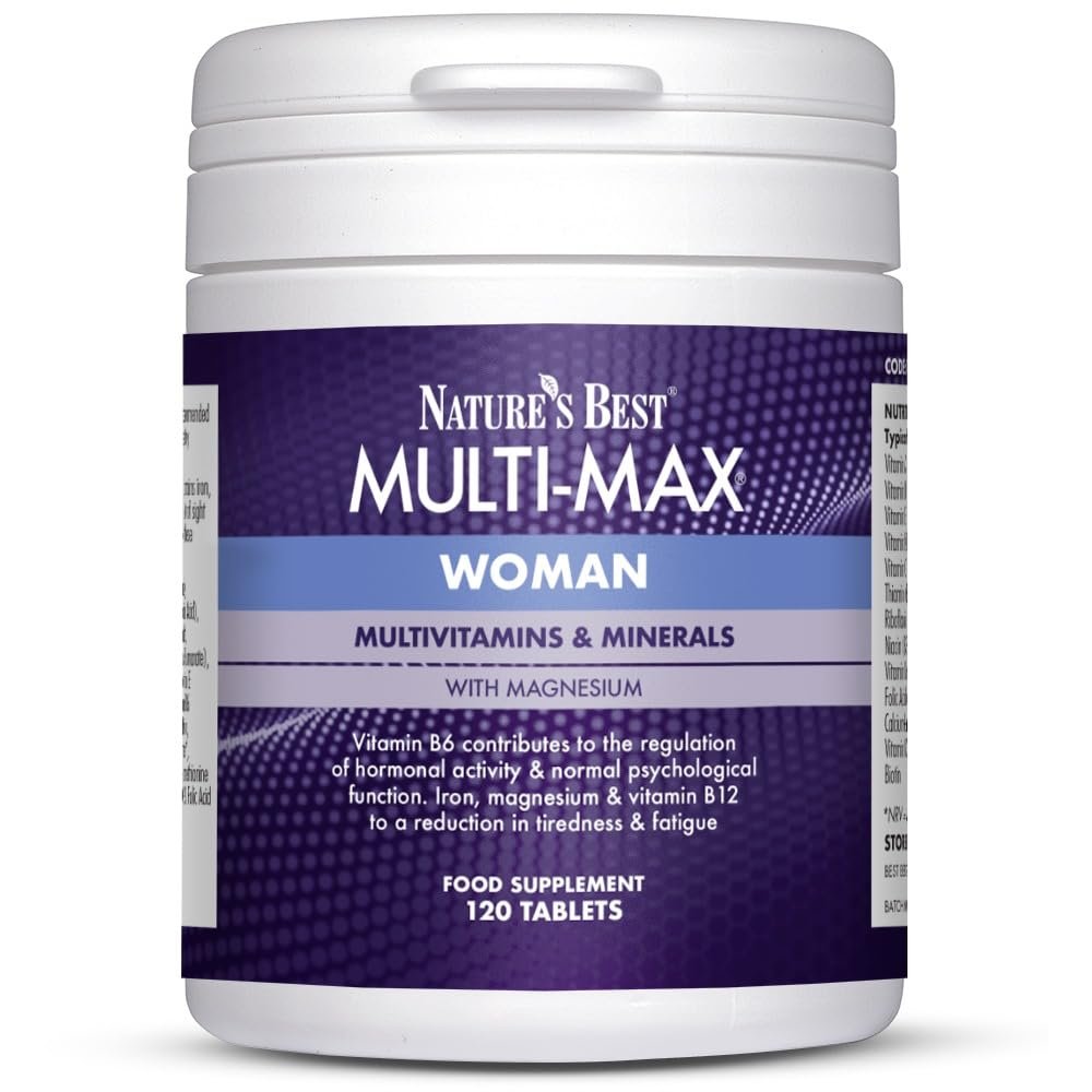 Nature's Best Multi-Max Multivitamin for Women - with Vitamin C, Zinc, Iron and More - UK Made - 120 Tablets (2 Months' Supply)