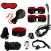 10 Piece Classic Red Nylon Multifunctional Plush Lined Indoor Fitness Set With Handmade Rope And Racket - D25-Uk view 1