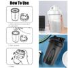 ACWOO Protein Shaker Bottle with Stainless Steel Mixing Ball 500ml, 2pcs Protein & Supplement Shaker Bottle, BPA Free Protein Shake Bottle, Leak Proof Flip Flop Lid Shake Bottle Mixer, Black + White view 3