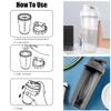 ACWOO Protein Shaker Bottle with Stainless Steel Mixing Ball 600ml, 2pcs Protein & Supplement Shaker Bottle, BPA Free Protein Shake Bottle, Leak Proof Flip Flop Lid Shake Bottle Mixer, Black + White view 3