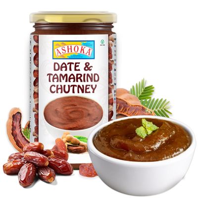Ashoka Date & Tamarind Chutney 580g (Pack of 1) | Authentic Indian Sweet & Tangy Dip | Ready to Use | Ideal for Chaat, Snacks, Samosas, Pakoras & Street Food | Vegan | Pickles & Relishes