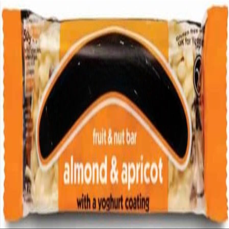 Fruit & Nut Bar, Almonds Apricots and Yoghurt Coating, 50g (Pack Of 12) "Taste The Sweetness In Every Bite" For All Occasions