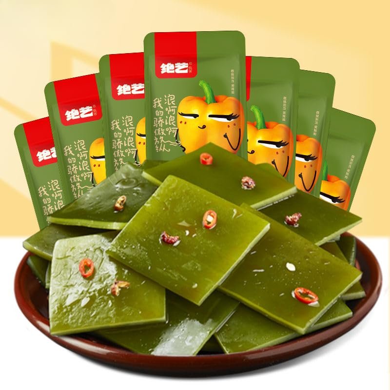 Spicy and crispy kelp, seaweed snacks, healthy sea vegetables, delicious kimchi 12g/pack, pickles, Chinese specialty pickled vegetables, sour and spicy side dishes, Hot pot ingredients (40 packs)