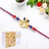 Ghasitaram Gifts Jaiccha Rakhi for Brother Rakhis Online - Om Ganesha Premium Rakhi- K-47 with 200 GMS of Soan Papdi