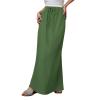 Women's Long Skirt - Elastic Waist Skirt Sexy Slim Casual Simple Solid Colour with Drawstring Loose Fit Classic Comfortable Basic Breathable Lightweight Beach Skirts, Army Green, L view 1
