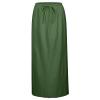 Women's Long Skirt - Elastic Waist Skirt Sexy Slim Casual Simple Solid Colour with Drawstring Loose Fit Classic Comfortable Basic Breathable Lightweight Beach Skirts, Army Green, L view 4