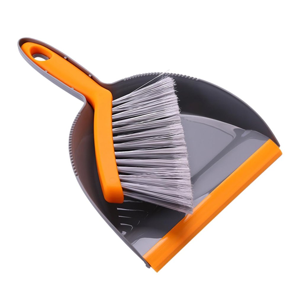 Mikinona Mini Broom with Plastic Bending Handle and Dustpan Cleaning Set Lightweight and Convenient to Store, for Home Desktop Use and Cleaning Hard-to-clean Corners