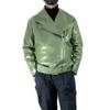100% Latex Jacket Top Rubber Metal Leaf Green Men Casual Style Suit view 1