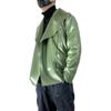 100% Latex Jacket Top Rubber Metal Leaf Green Men Casual Style Suit view 2