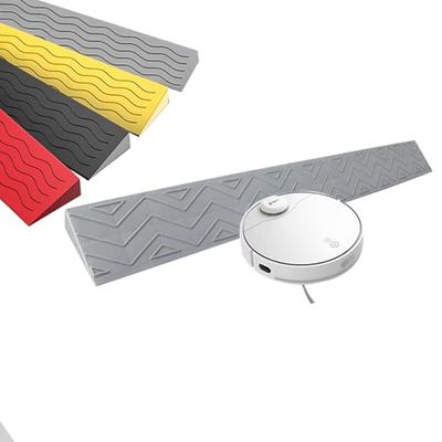 Indoor Threshold Ramps, Non-Slip Plastic Threshold Ramp for Wheelchairs Pet Bath Stairs Vacuum Robot Access 100x18x8cm Grey - Ideal for Disabled Mobility and Home Use