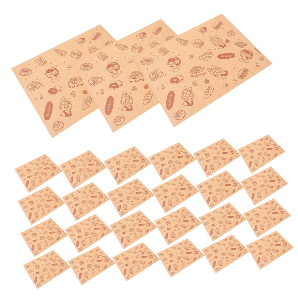 OUNONA Sandwich Wrapping Paper Greaseproof Baking Sheets Food Wrap Paper 50pcs Large Natural Color Oil-Absorbent Liners for Sandwiches Burgers and Baking