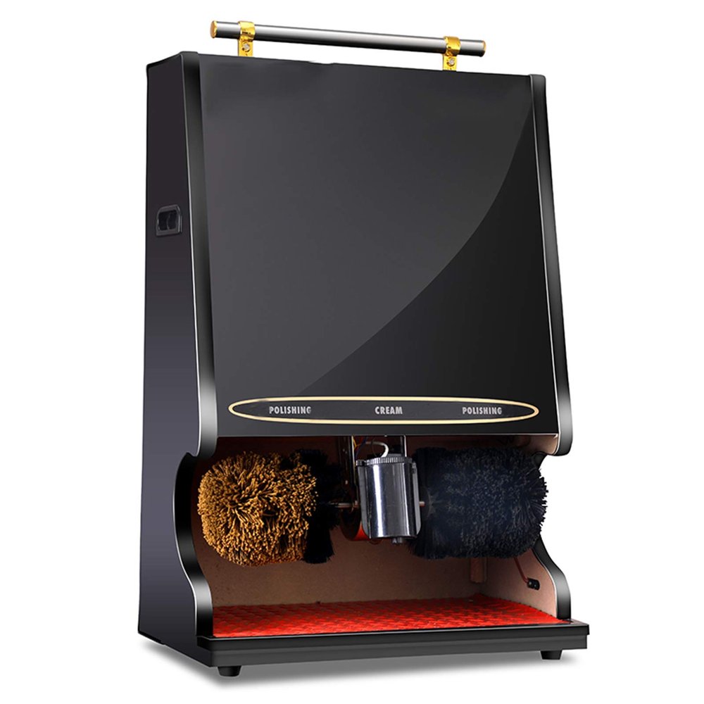 GPDNBIEU, Automatic Shoes Polishing Cleaning Brush Kit Multi Brush Polisher Suitable for Hotel Entrance Hall Sales Center,(Black)