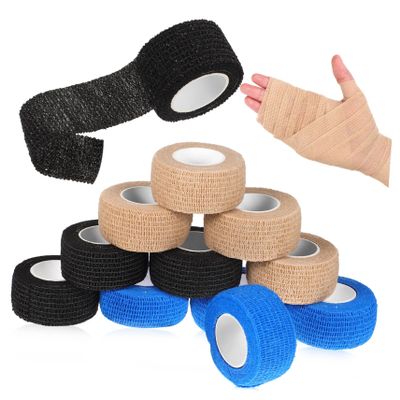 Beavorty 12 Rolls of Elastic Sports Wrist Tape Wrap Non-Woven Fabric, Easy to Wrap and Withstands Sweat, for Exercising Outdoors and Skin Protection