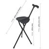 DUIRHNFV Canes Portable Walking Stick Chair Seat Crutch Stool Elderly Folding Tripod Folding view 2