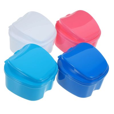 CALLARON 8pcs Household Retainer Cases Convenient Denture Boxes for Daily Use Portable Denture Cups Storage Supplies Professional Containers for Travel and Home Use