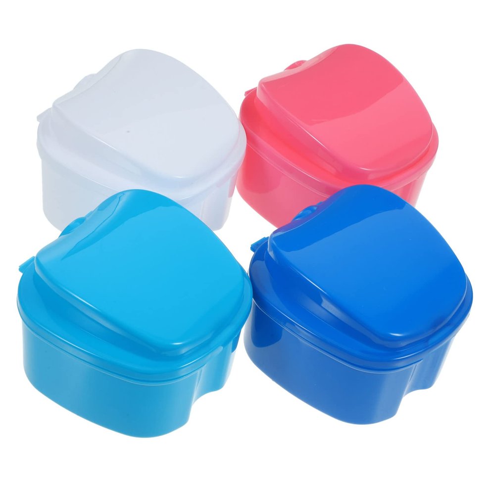 CALLARON 8pcs Household Retainer Cases Convenient Denture Boxes for Daily Use Portable Denture Cups Storage Supplies Professional Containers for Travel and Home Use