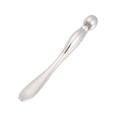 WRITWAA Eye Massage Sticks Spoon and Massage Stick Silver Zinc Alloy for Women 2Pcs with Smooth Surface and Two Different Ends Promoting Eye Cream Absorption Skin Care Tool