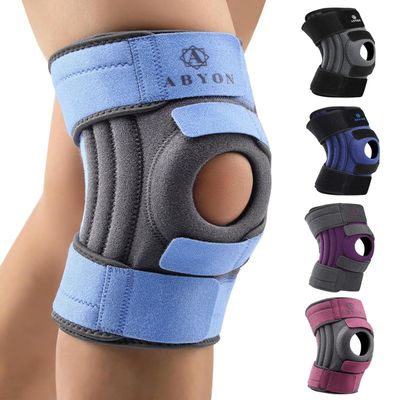 ABYON Knee Support for Men & Women Arthritis, Meniscus Tear, ACL, Knee Brace with Triple Side Stabilizers and Adjustable 360 Wraparound Strap for Maximum Knee Pain Support and Fast Recovery