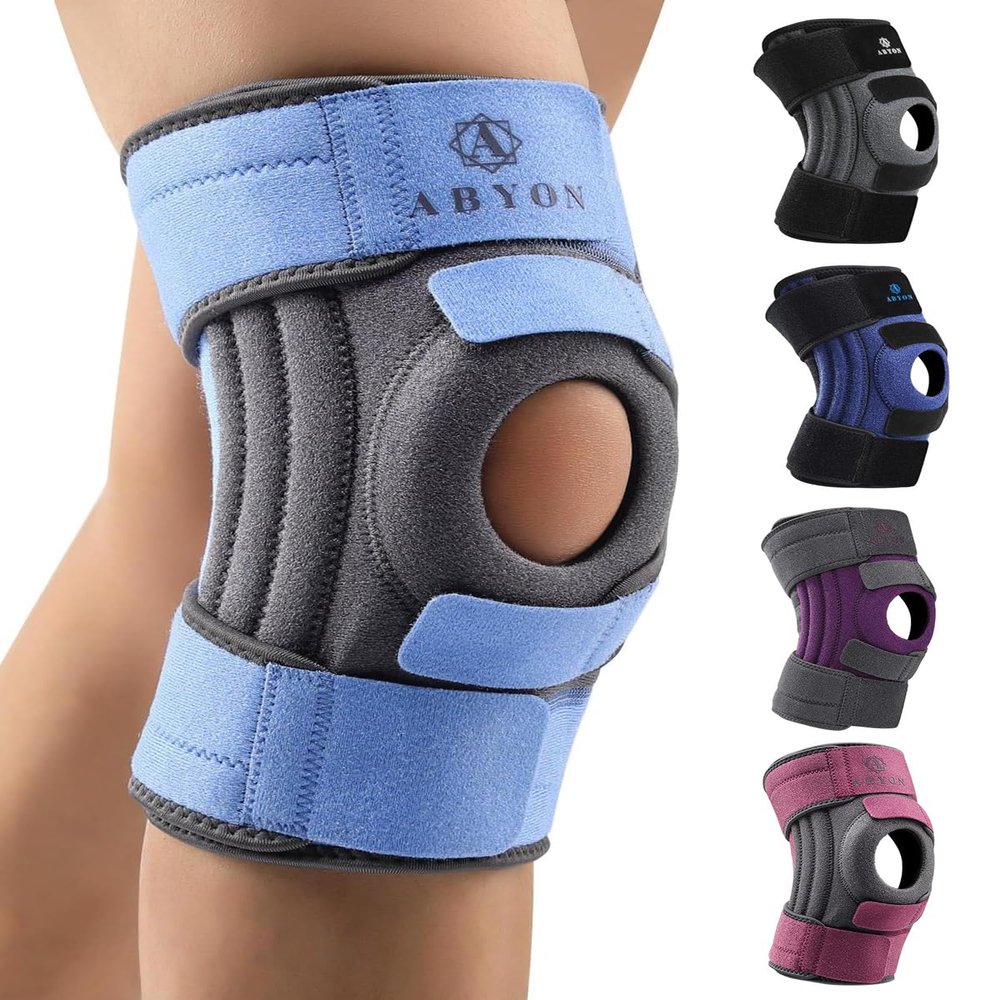 ABYON Knee Support for Men & Women Arthritis, Meniscus Tear, ACL, Knee Brace with Triple Side Stabilizers and Adjustable 360 Wraparound Strap for Maximum Knee Pain Support and Fast Recovery