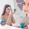 BVKWNTSA Portable Round Sand Snowman on Beach Printed Contact Lens Case is Stylish and Compact, Easy to Carry and Protects Lenses. view 4
