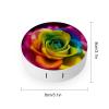 BVKWNTSA Portable Round Rainbow Flower Printed Contact Lens Case is Stylish and Compact, Easy to Carry and Protects Lenses. view 2
