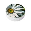 BVKWNTSA Portable Round Daisy Printed Contact Lens Case is Stylish and Compact, Easy to Carry and Protects Lenses.