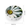 BVKWNTSA Portable Round Daisy Printed Contact Lens Case is Stylish and Compact, Easy to Carry and Protects Lenses. view 2