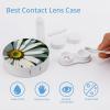 BVKWNTSA Portable Round Daisy Printed Contact Lens Case is Stylish and Compact, Easy to Carry and Protects Lenses. view 3