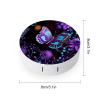 BVKWNTSA Portable Round Purple Butterfly and Flowers Printed Contact Lens Case is Stylish and Compact, Easy to Carry and Protects Lenses. view 2