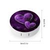 BVKWNTSA Portable Round Purple Hearts Printed Contact Lens Case is Stylish and Compact, Easy to Carry and Protects Lenses. view 2