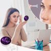 BVKWNTSA Portable Round Purple Hearts Printed Contact Lens Case is Stylish and Compact, Easy to Carry and Protects Lenses. view 4